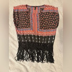 Forever 21 Top Black Red Size S